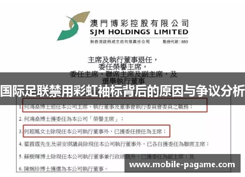 国际足联禁用彩虹袖标背后的原因与争议分析