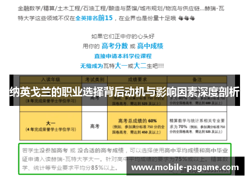 纳英戈兰的职业选择背后动机与影响因素深度剖析