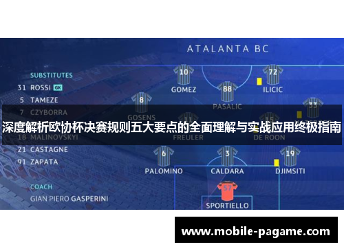 深度解析欧协杯决赛规则五大要点的全面理解与实战应用终极指南